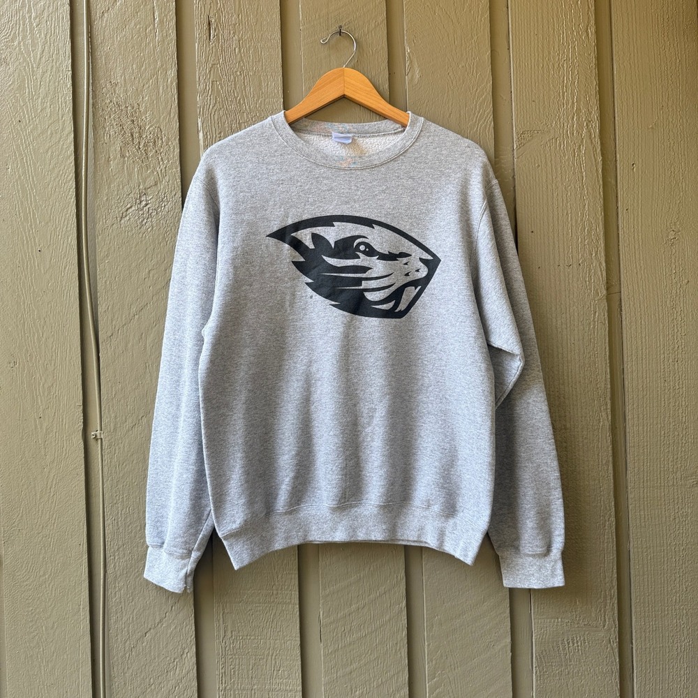 Port & Company Oregon State Beavers Logo Sweatshirt Medium Gray Core Fleece M